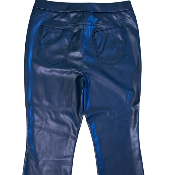 NIC + ZOE NWT Faux Leather Bootcut Pants Size 10 in Black - Picture 8 of 11